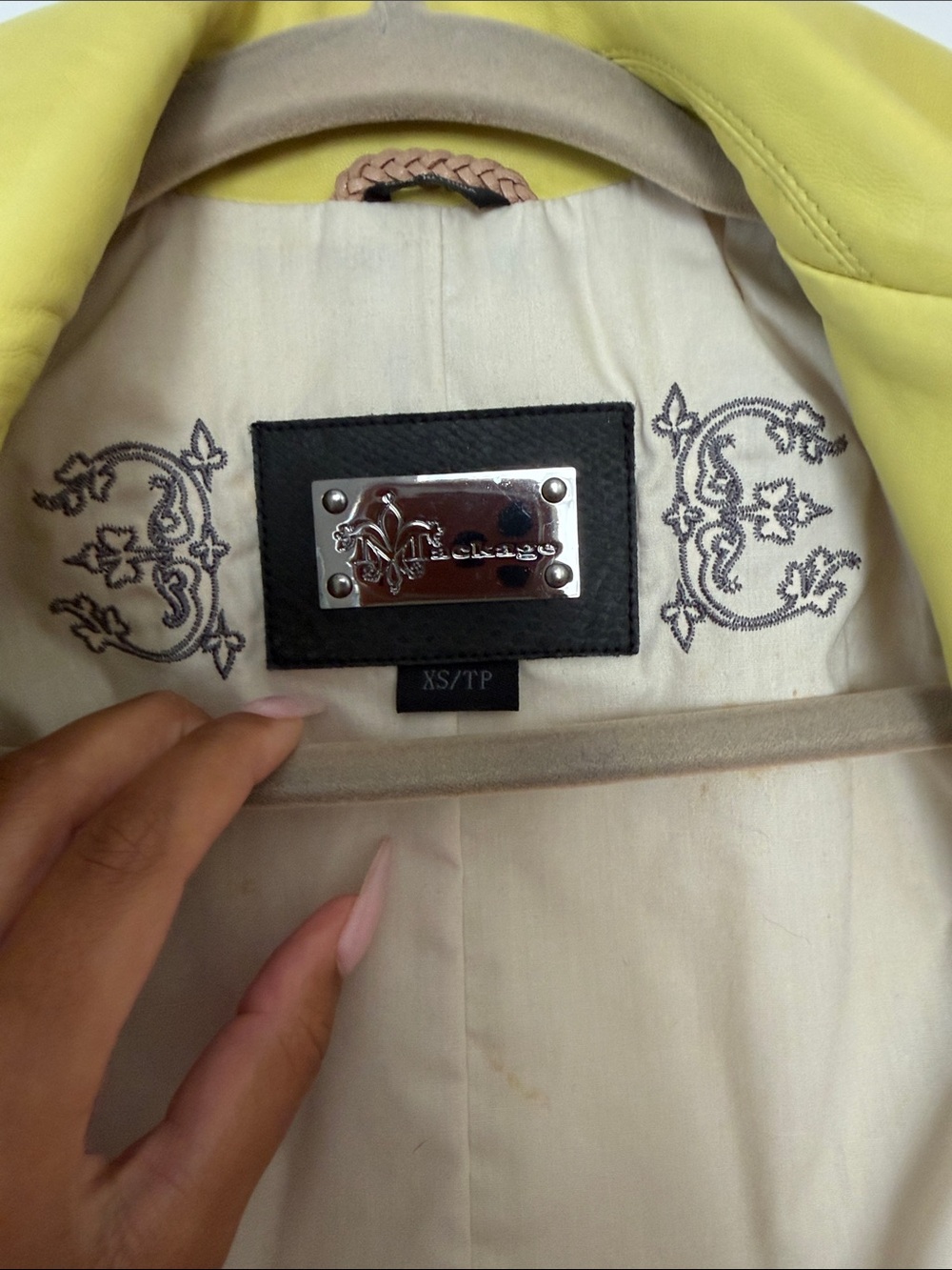 Mackage Yellow Leather Sleeveless Moto Vest - Picture 2 of 7